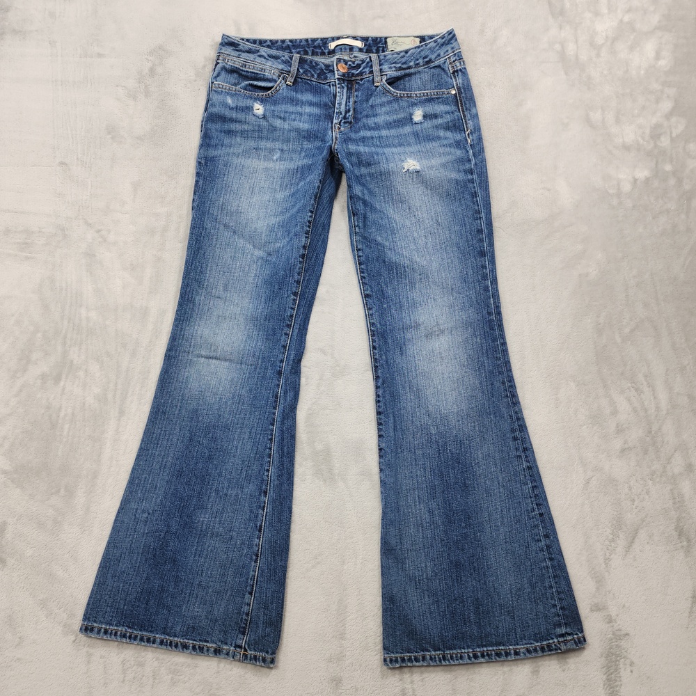 Vintage Gap Jeans Womens 6 Blue Low Rise Flare Distressed Y2K Indie Sleaze Boho
